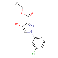 Chemical structure of ethyl 1-(3-chlorophenyl)-4-hydroxy-1H-pyrazole-3-carboxylate - CSSB02005234065