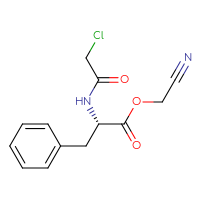 Chemical structure of cyanomethyl (2S)-2-(2-chloroacetamido)-3-phenylpropanoate - CSSB20621661987