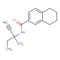 Chemical structure of N-(3-methylpent-1-yn-3-yl)-5,6,7,8-tetrahydronaphthalene-2-carboxamide - CSSB00046225158
