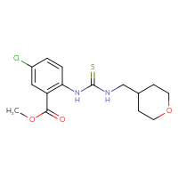 Chemical structure of methyl 5-chloro-2-({[(oxan-4-yl)methyl]carbamothioyl}amino)benzoate - CSSB21432504267