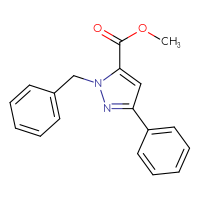 Chemical structure of methyl 1-benzyl-3-phenyl-1H-pyrazole-5-carboxylate - CSSB00010062195