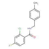 Chemical structure of 2-chloro-4-fluoro-N-[(4-methylphenyl)methyl]benzamide - CSSB00046121289