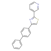 Chemical structure of 3-(4-{[1,1'-biphenyl]-4-yl}-1,3-thiazol-2-yl)pyridine - CSSB00103160563