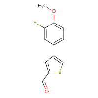 Chemical structure of 4-(3-fluoro-4-methoxyphenyl)thiophene-2-carbaldehyde - CSSB00102778414