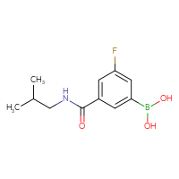 Chemical structure of {3-fluoro-5-[(2-methylpropyl)carbamoyl]phenyl}boronic acid - CSSB00021039432