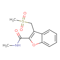 Chemical structure of 3-(methanesulfonylmethyl)-N-methyl-1-benzofuran-2-carboxamide - CSSB00080314524