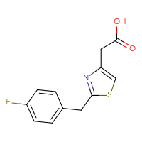 Chemical structure of 2-{2-[(4-fluorophenyl)methyl]-1,3-thiazol-4-yl}acetic acid - CSSB00000322023