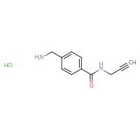Chemical structure of 4-(aminomethyl)-N-(prop-2-yn-1-yl)benzamide hydrochloride - CSSB02495364998