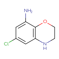 Chemical structure of 6-chloro-3,4-dihydro-2H-1,4-benzoxazin-8-amine - CSSB00009829538