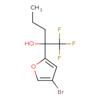 Chemical structure of 2-(4-bromofuran-2-yl)-1,1,1-trifluoropentan-2-ol - CSSB21246278694