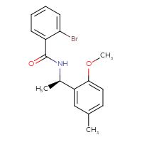 Chemical structure of 2-bromo-N-[(1R)-1-(2-methoxy-5-methylphenyl)ethyl]benzamide - CSSB02074253266