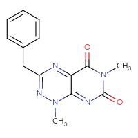 Chemical structure of 3-benzyl-1,6-dimethyl-1H,5H,6H,7H-pyrimido[5,4-e][1,2,4]triazine-5,7-dione - CSSB03436538267