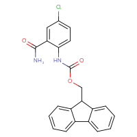 Chemical structure of (9H-fluoren-9-yl)methyl N-(2-carbamoyl-4-chlorophenyl)carbamate - CSSB00553135375