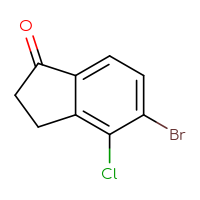 Chemical structure of 5-bromo-4-chloro-2,3-dihydro-1H-inden-1-one - CSSB00010010907