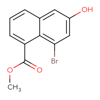 Chemical structure of methyl 8-bromo-6-hydroxynaphthalene-1-carboxylate - CSSB00021146816