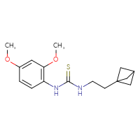 Chemical structure of 3-(2-{bicyclo[1.1.1]pentan-1-yl}ethyl)-1-(2,4-dimethoxyphenyl)thiourea - CSSB21432509925