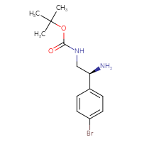 Chemical structure of tert-butyl N-[(2S)-2-amino-2-(4-bromophenyl)ethyl]carbamate - CSSB00042444405