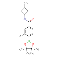 Chemical structure of 3-methyl-N-(3-methylcyclobutyl)-4-(4,4,5,5-tetramethyl-1,3,2-dioxaborolan-2-yl)benzamide - CSSB02526777696