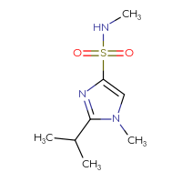 Chemical structure of N,1-dimethyl-2-(propan-2-yl)-1H-imidazole-4-sulfonamide - CSSB02268883831
