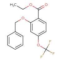 Chemical structure of ethyl 2-(benzyloxy)-4-(trifluoromethoxy)benzoate - CSSB06835378501