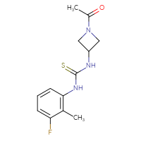 Chemical structure of 3-(1-acetylazetidin-3-yl)-1-(3-fluoro-2-methylphenyl)thiourea - CSSB21432496664