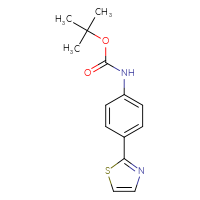 Chemical structure of tert-butyl N-[4-(1,3-thiazol-2-yl)phenyl]carbamate - CSSB00012224131