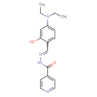 Chemical structure of N'-{[4-(diethylamino)-2-hydroxyphenyl]methylidene}pyridine-4-carbohydrazide - CSSB00028060355