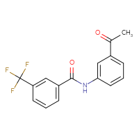 Chemical structure of N-(3-acetylphenyl)-3-(trifluoromethyl)benzamide - CSSB00026393183
