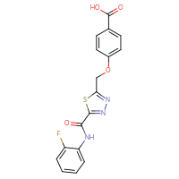 Chemical structure of 4-({5-[(2-fluorophenyl)carbamoyl]-1,3,4-thiadiazol-2-yl}methoxy)benzoic acid - CSSB00020596337