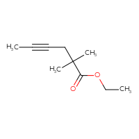 Chemical structure of ethyl 2,2-dimethylhex-4-ynoate - CSSB00010890642