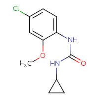 Chemical structure of 1-(4-chloro-2-methoxyphenyl)-3-cyclopropylurea - CSSB01994263369