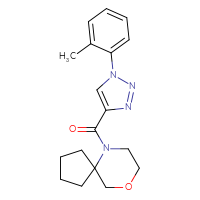 Chemical structure of 6-[1-(2-methylphenyl)-1H-1,2,3-triazole-4-carbonyl]-9-oxa-6-azaspiro[4.5]decane - CSSS00046203903