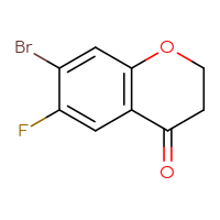 Chemical structure of 7-bromo-6-fluoro-3,4-dihydro-2H-1-benzopyran-4-one - CSSB00012340782