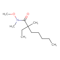 Chemical structure of 2-ethyl-N-methoxy-N,2-dimethylheptanamide - CSSB01992054372