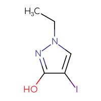 Chemical structure of 1-ethyl-4-iodo-1H-pyrazol-3-ol - CSSB03439515453