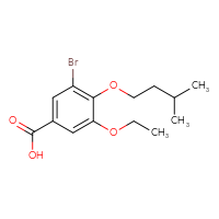 Chemical structure of 3-bromo-5-ethoxy-4-(3-methylbutoxy)benzoic acid - CSSB00000595357