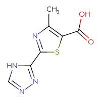 Chemical structure of 4-methyl-2-(4H-1,2,4-triazol-3-yl)-1,3-thiazole-5-carboxylic acid - CSSB00000751406