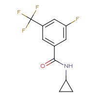 Chemical structure of N-cyclopropyl-3-fluoro-5-(trifluoromethyl)benzamide - CSSB01997594316