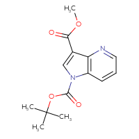 Chemical structure of 1-tert-butyl 3-methyl 1H-pyrrolo[3,2-b]pyridine-1,3-dicarboxylate - CSSB21332172943