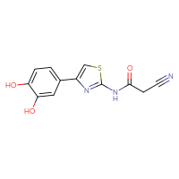 Chemical structure of 2-cyano-N-[4-(3,4-dihydroxyphenyl)-1,3-thiazol-2-yl]acetamide - CSSB00000683320