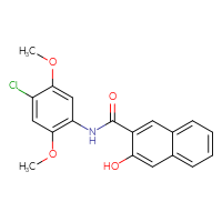 Chemical structure of N-(4-chloro-2,5-dimethoxyphenyl)-3-hydroxynaphthalene-2-carboxamide - CSSB00016989733