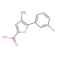 Chemical structure of 5-(3-chlorophenyl)-4-methylthiophene-2-carboxylic acid - CSSB00000749834