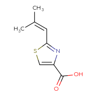 Chemical structure of 2-(2-methylprop-1-en-1-yl)-1,3-thiazole-4-carboxylic acid - CSSB00009914561