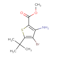 Chemical structure of methyl 3-amino-4-bromo-5-tert-butylthiophene-2-carboxylate - CSSB00102663274