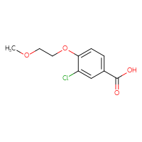 Chemical structure of 3-chloro-4-(2-methoxyethoxy)benzoic acid - CSSB00011211023
