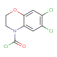 Chemical structure of 6,7-dichloro-3,4-dihydro-2H-1,4-benzoxazine-4-carbonyl chloride - CSSB14992070073