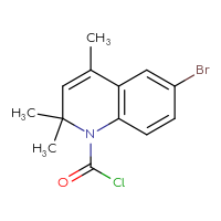 Chemical structure of 6-bromo-2,2,4-trimethyl-1,2-dihydroquinoline-1-carbonyl chloride - CSSB21224774244