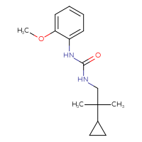 Chemical structure of 3-(2-cyclopropyl-2-methylpropyl)-1-(2-methoxyphenyl)urea - CSSB02010729709