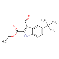 Chemical structure of ethyl 5-tert-butyl-3-formyl-1H-indole-2-carboxylate - CSSB00020654201