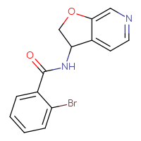 Chemical structure of 2-bromo-N-{2H,3H-furo[2,3-c]pyridin-3-yl}benzamide - CSSB14930167841